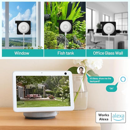 3MP Window Cameras for Home Security-2 Pack, 5G & 2.4GHz WiFi Dome Security Camera with Full Color Night Vision, Person & Motion Detection, Two-Way Audio, Alexa, 24/7 Recording, Easy Install