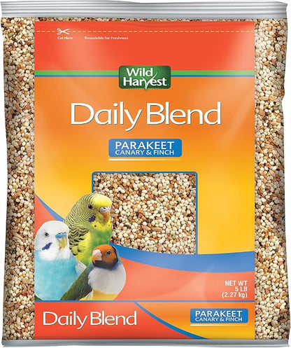 Wild Harvest Daily Blend Nutrition Diet Parakeet, Canary And Finch, Bird Food, 5 Pounds