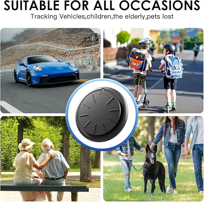 GPS Tracker for Vehicles,Mini Hidden Car Tracker with Magnetic Case,No Monthly Fee Real Time GPS Car Tracker Works with Apple Find My(iOS Only) (1PCS Black Tracker, Black Magnetic Case)