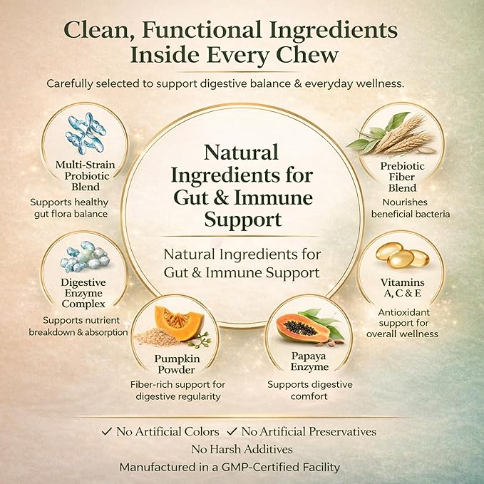 wikiRay Probiotics for Dogs – Soft Chews for Digestive Health & Immunity | 120 Chews | 3 Billion CFU, Pumpkin, Enzymes, Vitamins & Prebiotics | Made with Natural Ingredients