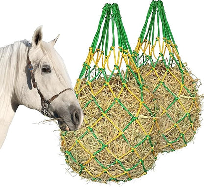 2PCS Hay Net for Horses,Slow Feed Hay Bag for Horses Goat Sheep,Hanging Hay Feeder Bag for Horses Stable Stall Paddock Rest Toy