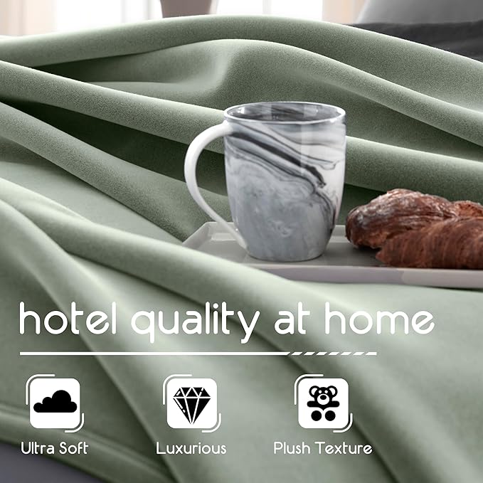 King Throw Blanket - Original Blanket - Snuggle-Ready - Durable Machine Washable Pet Friendly - All-Season Comfort - Layering Bed Sofa Blanket - Blanket for Bed - Cozy Throw Blanket - Sage Green