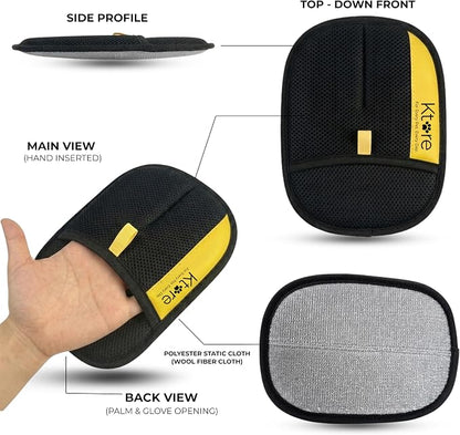 Pet Hair Remover Glove for Dogs & Cats – Reusable Hair Removal Mitt for Furniture, Couch, Car Seat & Carpet – Washable & Electrostatic Pet Fur Cleaner