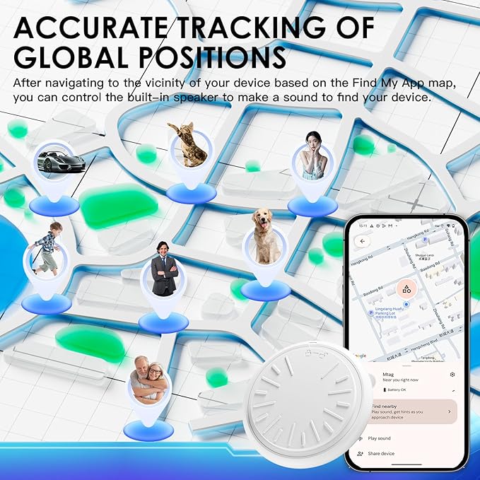 GPS Tracker for Vehicles - Car Tracker Device Hidden for Vehicles, Real-Time Mini Tracker Device for Vehicles, No Monthly Fee Subscription No SIM Card Required(Available for Android and iOS) (1 Pack)