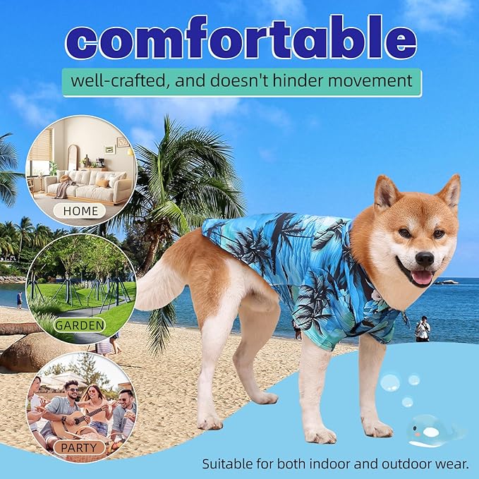 Dog Shirts Hawaii Dog Clothes for Small Medium Large Dogs Owner and Pet Shirts are Sold Separately