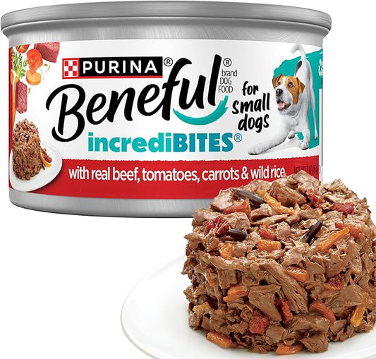 Purina Beneful Small Breed Wet Dog Food in Gravy, IncrediBites With Real Beef - (Pack of 12) 3 oz. Cans