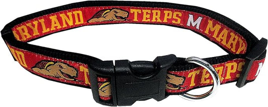 Pets First Collegiate PET Collar NEW VERSION Maryland Terrapins Dog Collar, Size Medium. Best Sports Team Color for Dogs & Cats. A Shiny & Colorful Dog & Cat Collar Licensed by The NCAA