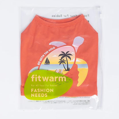 Fitwarm Hawaiian Sea Turtle Dog Shirt, Tropical Summer Clothes for Small Dogs Boy Girl, Funny Pet Outfit, Orange, XL