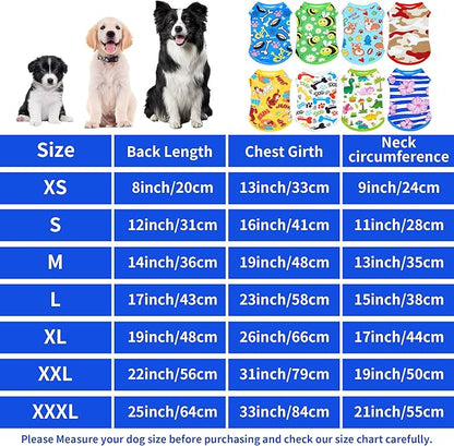 8PCS/Pack Dog Shirts Male for Small Dog Boy Sleeveless T Shirts Soft Stretchy Cats Doggie Puppy Tank Top Tee Vest