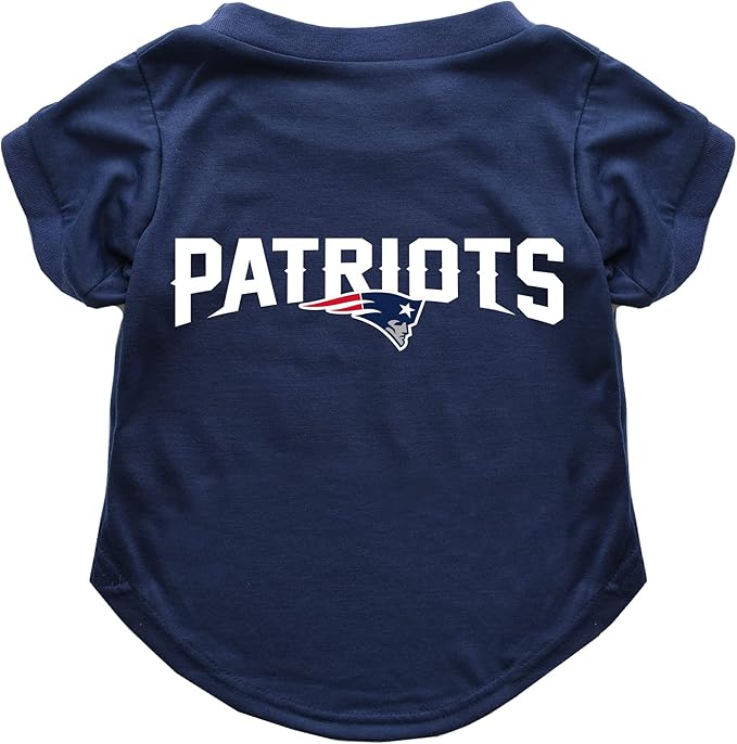 Littlearth NFL New England Patriots Pet T-Shirt, Team Color, X-Small