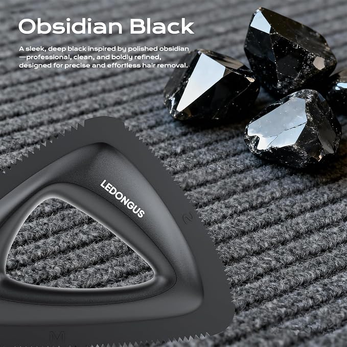 Pet Hair Remover for Car and Home - Multi-Surface Fur Removal Tool for Car Interiors, Furniture, Couch, Carpet, and Bedding | Portable and Effective Cat & Dog Hair Remover(Obsidian Black)