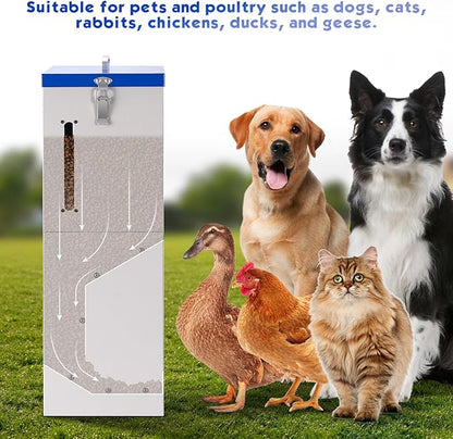 Automatic Dog Feeder Large Breed, Outdoor and Indoor Dog Food Dispenser, Large Capacity Automatic Gravity Feed Dispenser Suitable for Small, Medium, and Large Dog Breeds (Blue)