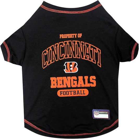 NFL Cincinnati Bengals Dog T-Shirt for Pets, Size X-Small. Officially Licensed Pet Shirt with Team Logo, Soft Stretchable Comfort Fit Apparel for Dogs & Cats