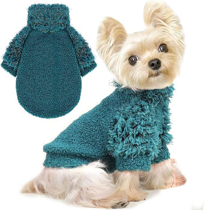 Dog Classic Sweater Chihuahua Sweatshirt Dog Clothes for Small Dogs Girl Boy Soft Fleece Coat for Small Dogs Cat Clothes Soft Puppy Cat Clothing, Green, M