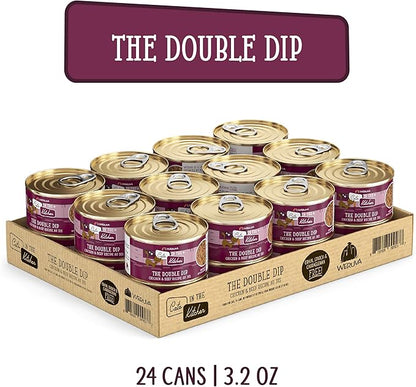 Weruva Cats in The Kitchen, The Double Dip with Chicken & Beef Au Jus Cat Food, 3.2oz Can (Pack of 24)