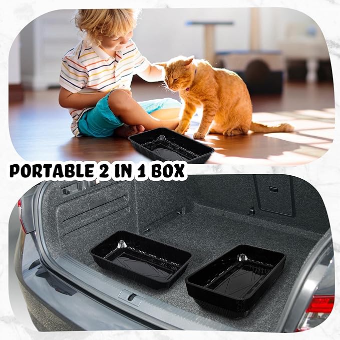 Tessco 15 Pcs Disposable Litter Box for Cats Kitty Disposable Paper Litter Box Trays Portable Cardboard for Small Pets Animals, Guinea Pig, Bunny Cage Liner Home Outdoor Travel, 16.7 x 10.5 x 3.4 Inch