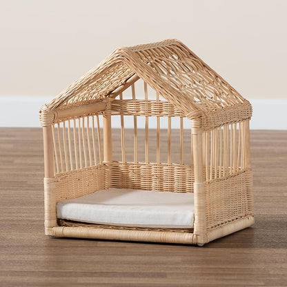 bali & pari Pieta Modern Bohemian Natural Rattan Pet Bed