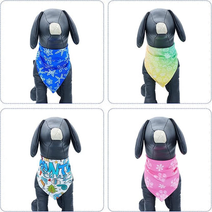 7 Pcs Winter Dog Bandanas for Small Dogs Adjustable Stitching Edge Dog Bandanas Snow Scarves Puppy Cats Breed Grooming S