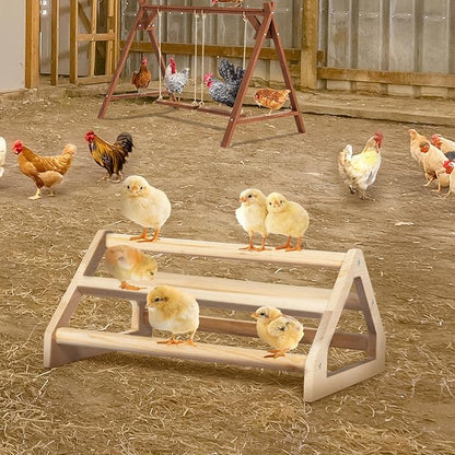 PETSFIT Chick Perch Prevent Rotation Design, Strong Wooden Roosting Bar, Easy to Assemble and Clean, Fun Toys for Chick