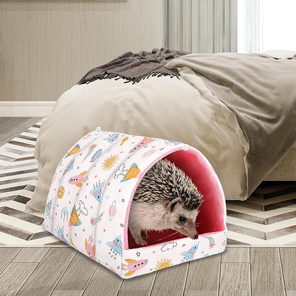 UPINS 2 Pack Guinea Pig Bed, Guinea Pig Hideout Washable Small Animal House Cage Accessories for Dwarf Rabbits Chinchillas Hamsters Hedgehogs Ferrets Bearded Dragons and Rats