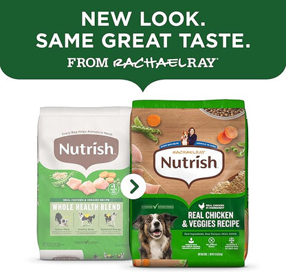 Nutrish Rachael Ray Adult Dry Dog Food Real Chicken & Veggies Recipe, 40 lb. Bag (Packaging May Vary)