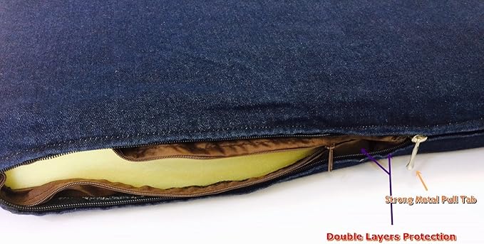 Luxurious Comfort Solid Pad Memory Foam Pet Dog Bed with Inner Waterproof Case and External Cover for Medium and Large Dogs + Free 2nd Cover (Complete Bed - 45"x27"x3", Denim - Blue)