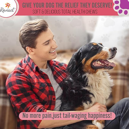 Total Health Dog Chews 12-in-1, Hip and Joint Supplement with Glucosamine Chondroitin for Dogs, Dog Multivitamin Treats with Omega 3 Salmon Oil and Vitamins for Skin and Coat Support, 60 Soft Chews