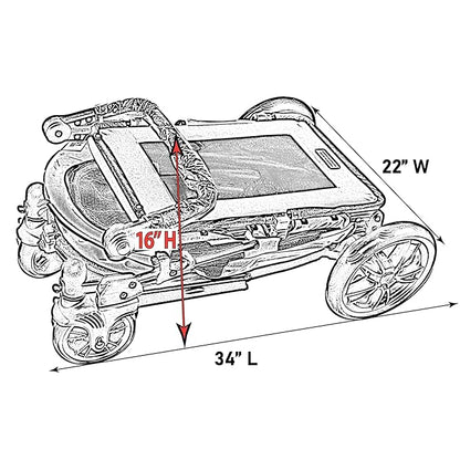 Pet Gear NO-Zip Pet Stroller with Dual Entry, Push Button Zipperless Entry for Single or Multiple Dogs/Cats, Pet Can Easily Walk in/Out, No Need to Lift Pet, Gel-Filled Tires