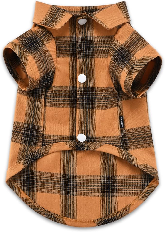 Koneseve Dog Shirt Plaid Dog Clothes for Medium Large Dogs Boy Girl Soft Pet T-Shirts Breathable Outfit Adorable Costume Grid Clothing Birthday Thanksgiving Christmas Sweater Apparel (Yellow; 5XL)