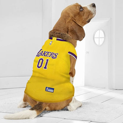NBA LOS ANGELES LAKERS DOG Jersey, Medium - Tank Top Basketball Pet Jersey