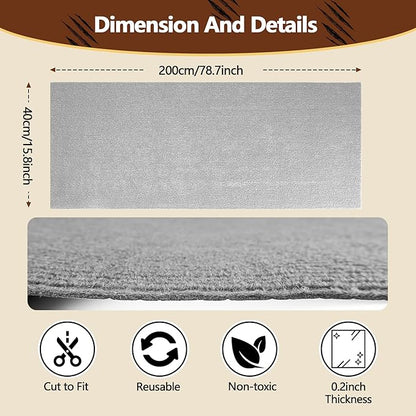 Cat Scratch Furniture Protector, 39.4"x15.8" Self Adhesive Cat Scratch Mat Pad,Cut to Fit DIY Replacement Carpet for Tree,Wall,Bed,Door, Couch Protector (Light Grey)