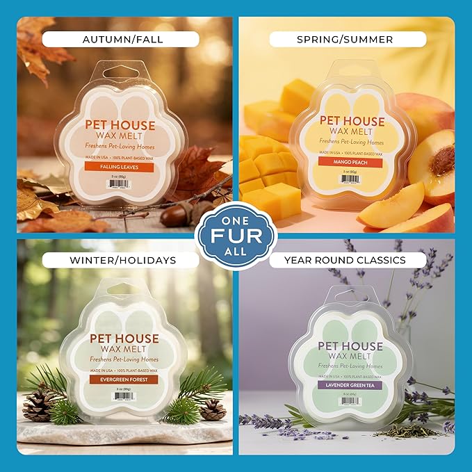 Pet House Sunwashed Cotton Wax Melts - Long-Lasting Plant Based Fresh Linen Scented Wax Melts Pet Friendly Pack of 4