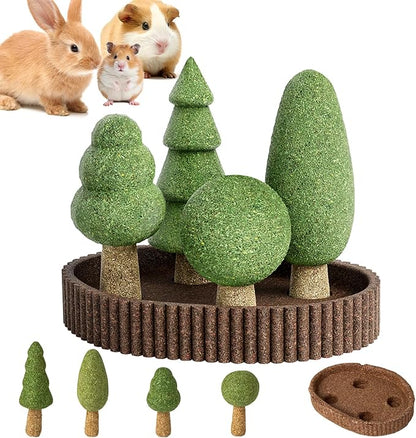 mini&moe Hamster Chew Toys for Teeth – 5PCS Guinea Pig Chew Toys Detachable Natural Edible Chinchilla Treats Improve Dental Health Hamster Enrichment Toys for Rabbit, Bunny, Gerbils