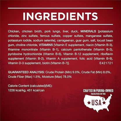 Purina ONE Wet Dog Food True Instinct Classic Ground Grain-Free Formula With Real Chicken and Duck High Protein Dog Food - (Pack of 12) 13 oz. Cans