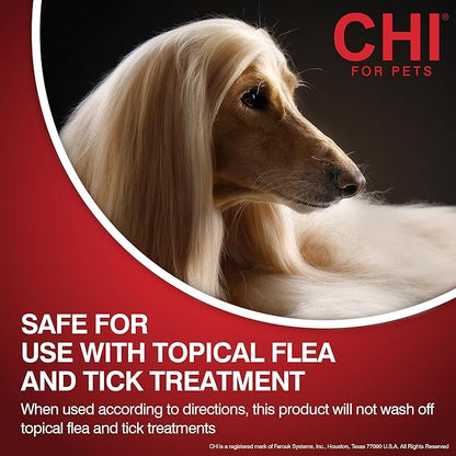 CHI for Dogs Deodorizing Waterless Foam Wash, No-Rinse Dry Shampoo for Dogs to Help Control Odor, Sulfate and Paraben Free, Waterless Pet Grooming, Pump Bottle, Made in The USA, 8 Fl Oz