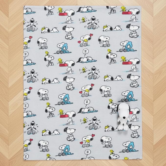 Snoopy Peanuts® Dog Blanket & Pillow Set, 40x50, Machine Washable Super Soft Cozy Throw for Pets & Cats (Officially Licensed Product) by Franco Pet