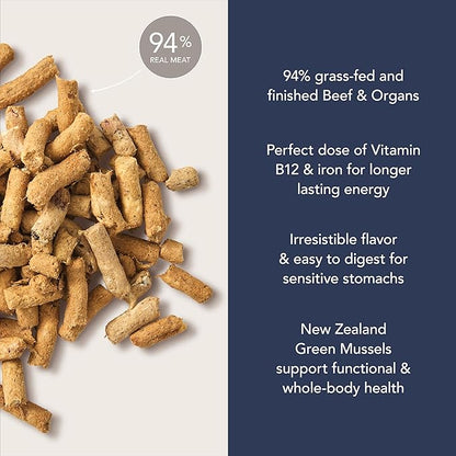 K9 Natural Beef Freeze Dried Dog Food, High-Meat Natural Complete Meal or Meal Toppers for Dogs, Grass-Fed Beef from New Zealand, Grain-Free, GMO-Free, Complete & Balanced Nutrition, 8lb