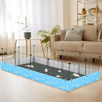 Guinea Pig Cage Liner, Reusable Guinea Pig Bedding Washable Absorbent Pee Pads for Dogs Kitten Rabbit Chinchilla Hamster, Leakproof & Anti Slip (2, C&C 2*4, 28"x56")