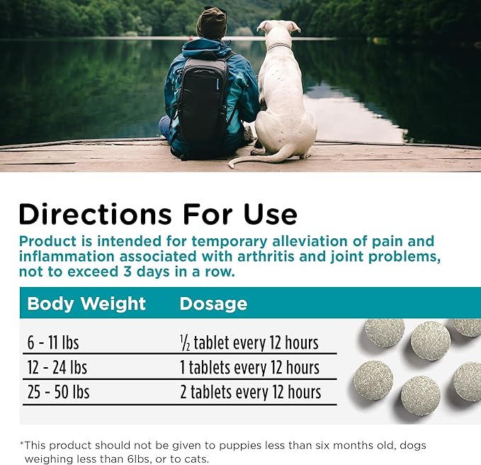 Nutri-Vet Aspirin for Dogs, Arthritis Pain Relief, Small Dog Aspirin, Inflammation Relief, Joint Support for Seniors, 120mg per Tablet, Under 50 lbs, 100 Count