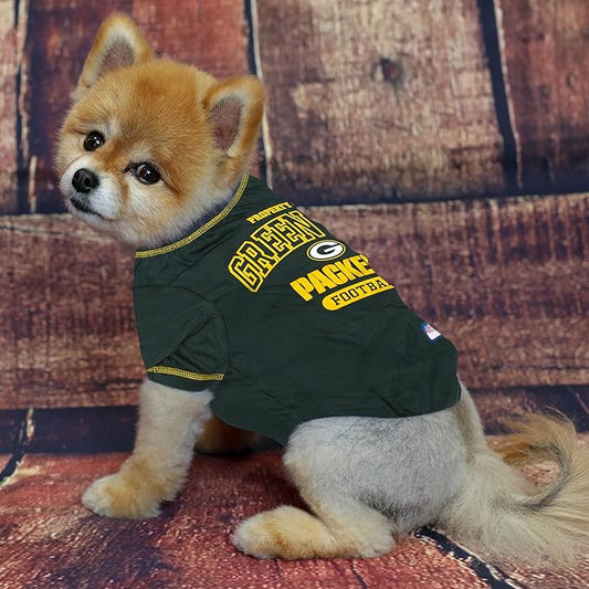 NFL Green Bay Packers Dog T-Shirt for Pets, Size Medium. Officially Licensed Pet Shirt with Team Logo, Soft Stretchable Comfort Fit Apparel for Dogs & Cats