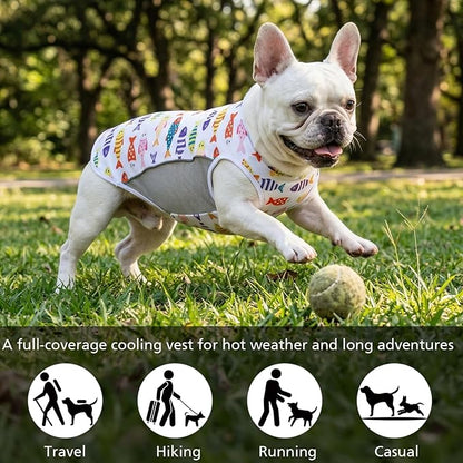UPF 50+ Sun Protection Dog T-Shirt, 2 Pack Lightweight Sleeveless Dog Vest for Small Medium Dogs Boy – Reflective Strips, Quick-Dry Pet Apparel, Sports Fan Shirt P23ST00509XL