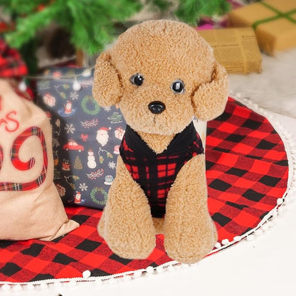 Rbenxia 4 Pieces Buffalo Plaid Dog Sweaters with Leash Ring Soft Fleece Vest Dog Pullover Warm Jacket Pet Dog Clothes Winter Dogs Outfits for Small Puppy Cat Pets (Small)