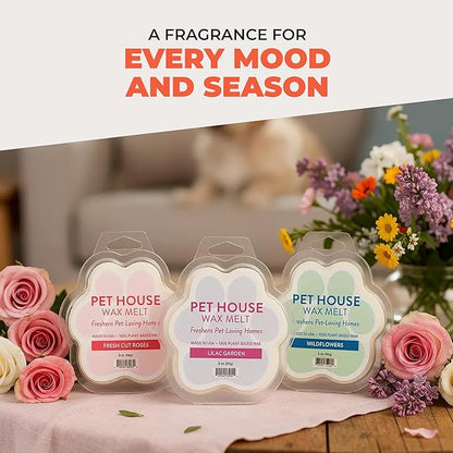 Pet House Wax Melts Mango Peach Spring Scented Wax Melts for Warmer- Long-Lasting Plant Based Air Freshener for Pet Odor Pack of 2