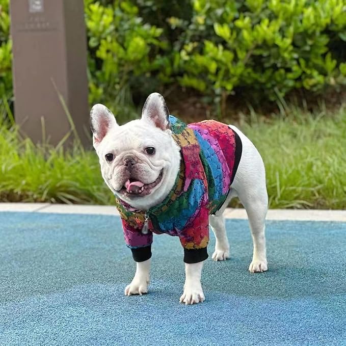 Dog Hoodie Luxury Winter Small Dog Jacket Clothes Classic Designer French Bulldog Teddy Pug Puppy Clothes(S)