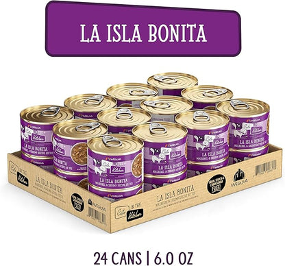 Weruva Cats in The Kitchen, La Isla Bonita with Mackerel & Shrimp Au Jus Cat Food, 6oz Can (Pack of 24)