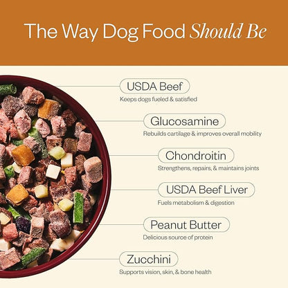 Maev Human-Grade Beef Dog Food, Hip & Joint Formula, Whole Ingredient, Gluten-Free, High Protein Puppy & Dog Food, 20 lb