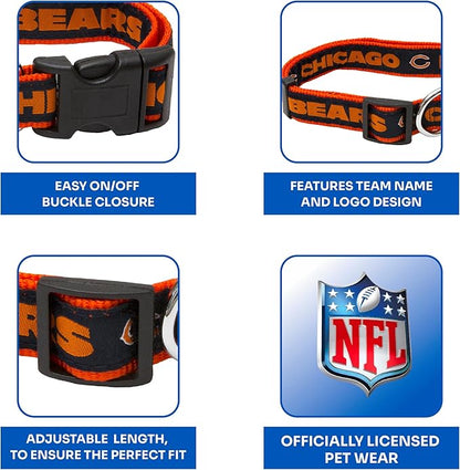Pets First NFL Chicago Cubs Licensed PET COLLAR, Extra Large - Heavy-Duty, Strong, and Durable Dog Collar. Available in 31 Football Teams and 4 Sizes