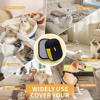 Pet Hair Removal Glove, Pet Hair Gloves for Dogs & Cats | Upgraded reusable electrostatic pet hair remover quickly collects loose fur from clothes, couches, carpets, and car seats