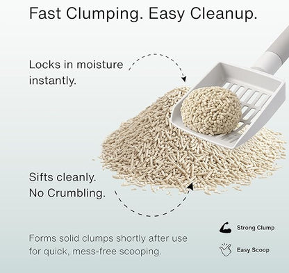 RAWRY Tofu Cat Litter | Clumping, Dust-Free, Unscented, Natural Compostable & Flushable Kitty Litter for Odor Control (1 Month, 7.7 lbs)