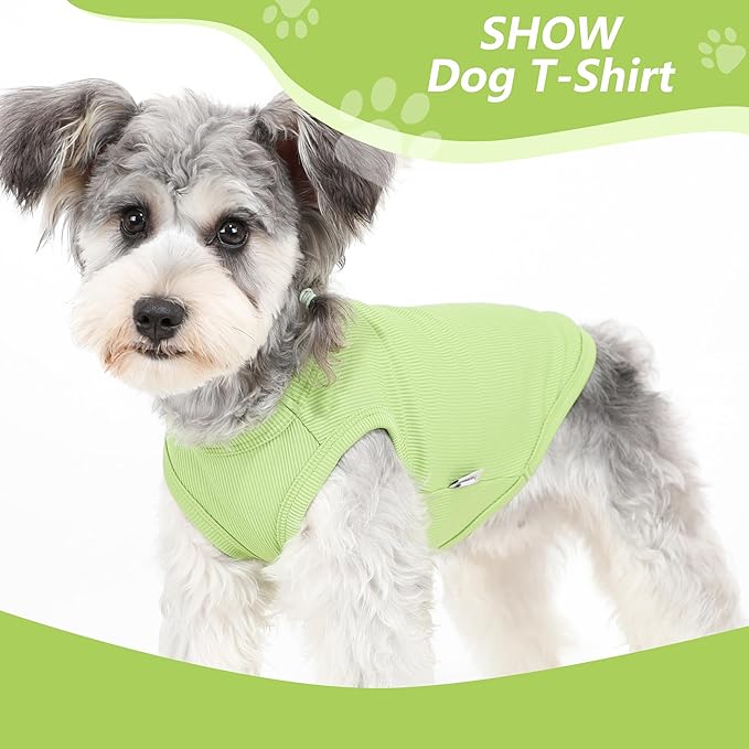 2 Pack Dog Clothes for Small Dogs Summer Dog Shirt Vest Girl Boy Lightweight Puppy T-Shirts Blank Soft and Cool Pet Clothing Sleeveless Medium Large Dog Outfit (Black+Avocado Green, XX-Large)